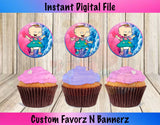 Caucasian Phil N Lil Cupcake Toppers - Instant Download Custom Favorz by Sharon