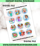 Cocomelon Cupcake Toppers - Instant Download Custom Favorz by Sharon