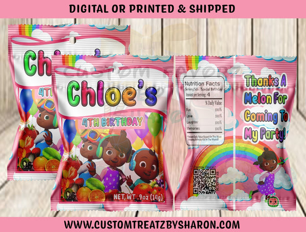 Cocomelon Fruit Snacks (PINK) Custom Favorz by Sharon