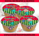 Cocomelon Watermelon Applesauce Labels Custom Favorz by Sharon