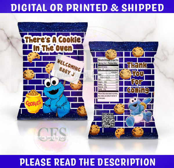 Cookie Monster Baby Shower Chip Bags Custom Favorz by Sharon