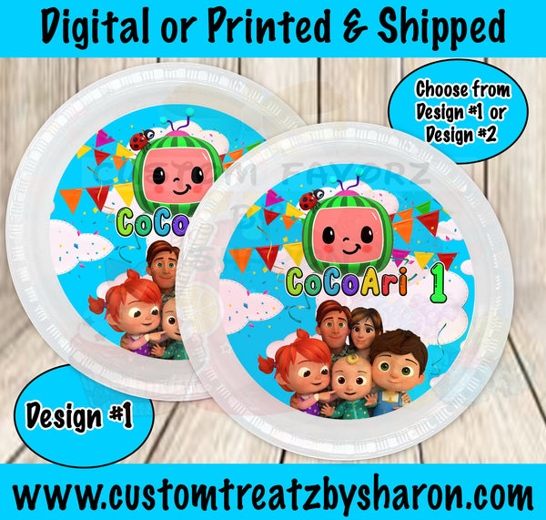 Custom CoComelon Party Plate Inserts Custom Favorz by Sharon