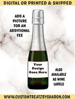 Custom Designed Mini Champagne and Wine Labels Custom Favorz by Sharon