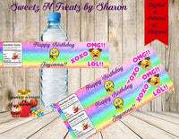 EMOJI Water Bottle Labels Custom Favorz by Sharon