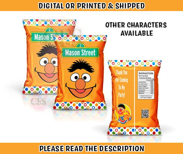 Ernie Custom Chip Bags - Sesame Street