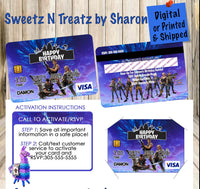 FORTNITE CREDIT CARD INVITE Custom Favorz by Sharon