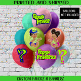 FRESH PRINCE N PRINCESS GENDER REVEAL BALLOON STICKERS Custom Favorz by Sharon