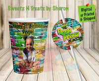 FRESH PRINCE PARTY CUP WITH STRAW TAG Custom Favorz by Sharon
