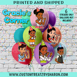 GRACIE'S CORNER BALLOON STICKERS (6) Custom Favorz by Sharon