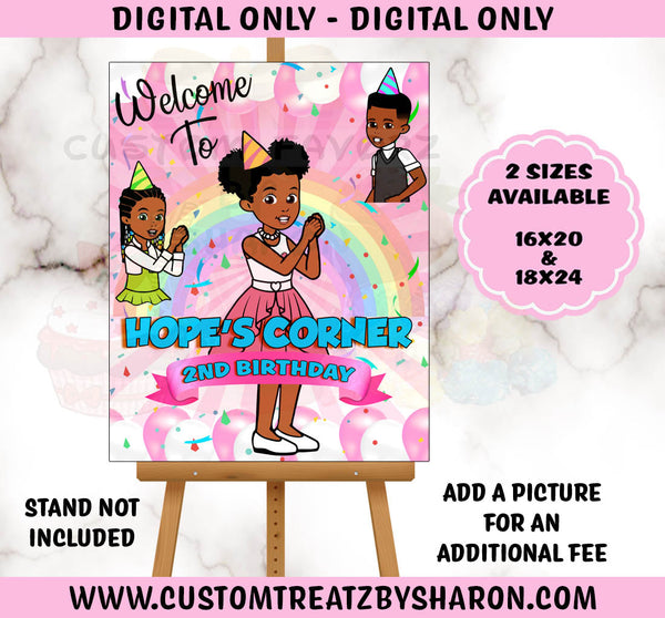 GRACIE'S CORNER WELCOME SIGN - DIGITAL ONLY Custom Favorz by Sharon