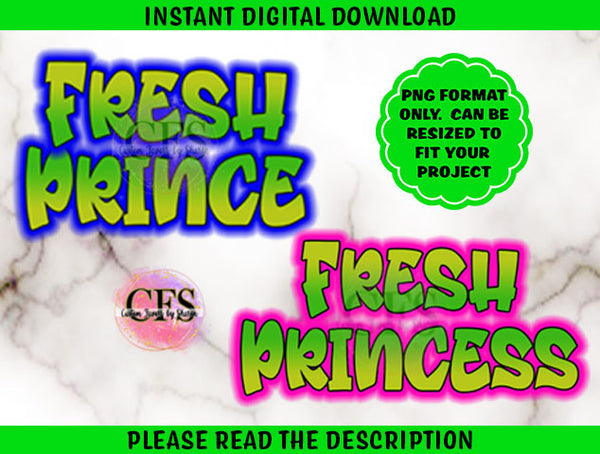 Gradient Fresh Prince and Fresh Princess Logo - Instant Download