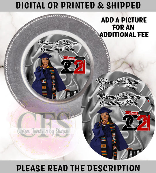 GRADUATION CHARGER PLATE INSERTS Custom Favorz by Sharon