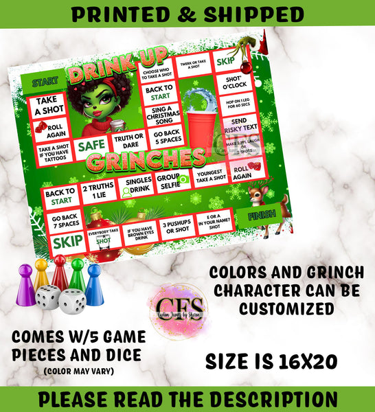 GRINCH GAME BOARD - PRINTED & SHIPPED