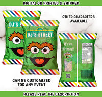 Oscar The Grouch Custom Chip Bags - Sesame Street