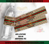 Gucci Themed Water Bottle Labels Custom Favorz by Sharon