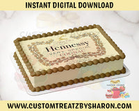 Hennessy 1/4 Sheet Cake Edible Image Topper - Instant Download Custom Favorz by Sharon