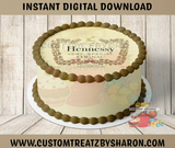 Hennessy 7.5 Round Cake Edible Image Topper - Instant Download Custom Favorz by Sharon