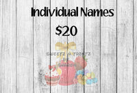 INDIVIDUAL NAMES Custom Favorz by Sharon