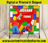 LEGO BUILDING BLOCKS BACKDROP Custom Favorz by Sharon