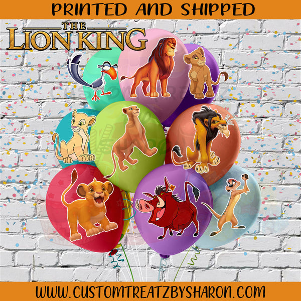 LION KING BALLOON STICKERS (6) Custom Favorz by Sharon