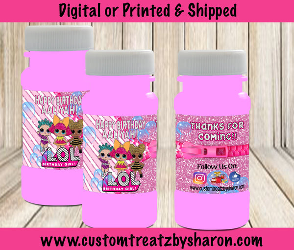 LOL DOLLS PARTY BUBBLE LABELS Custom Favorz by Sharon