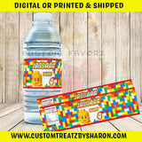 Lego Building Blocks Water Labels Custom Favorz by Sharon
