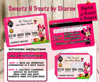 MINNIE MOUSE CREDIT CARD INVITES Custom Favorz by Sharon