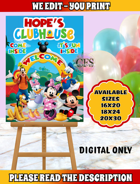 MICKEY MOUSE CLUBHOUSE WELCOME SIGN - DIGITAL ONLY