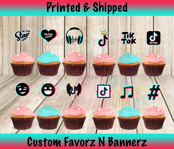Music Dance Party Cupcake Toppers - Music Dance Party - Dance Party Favors - Social Media Party - Social Dance Party - Printed - Shipped Custom Favorz by Sharon
