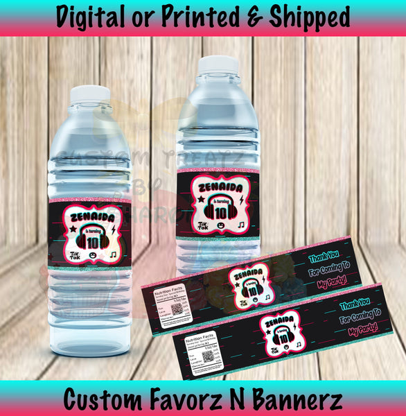 Musical Dance Party Water Labels - Musical Dance Favors - Musical Dance Party - Dance Party- Teen Party Labels - Digital - Print - Shipped Custom Favorz by Sharon