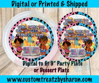 PEBBLES & BAMM GENDER REVEAL CHARGER & PLATE INSERTS Custom Favorz by Sharon
