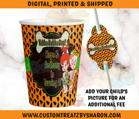 PEBBLES & BAMM PARTY CUP W/STRAW TAG Custom Favorz by Sharon