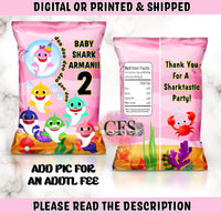 PINK BABY SHARK CHIP BAGS