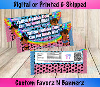 Pebbles N Bamm Gender Reveal Skittles Rainbow Candy Labels Custom Favorz by Sharon