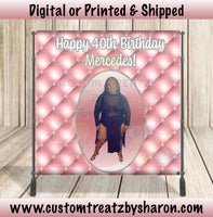 ROSE GOLD ADULT BIRTHDAY BACKDROP Custom Favorz by Sharon