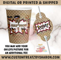 RUGRATS GUCCI PARTY CUP & STRAW TAG Custom Favorz by Sharon