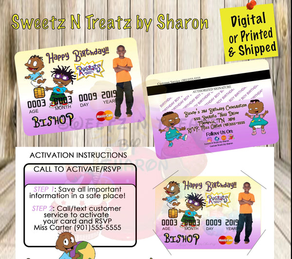 Rugrats Credit Card Invite Custom Favorz by Sharon