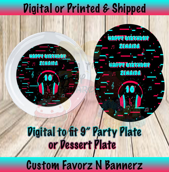 TIK TOK PARTY PLATE INSERTS Custom Favorz by Sharon