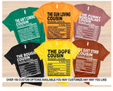 Family Fun Cousin Nutrition Facts Tees